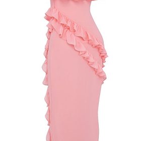 Sarina Apricot Ruffle Maxi Dress - Image 3