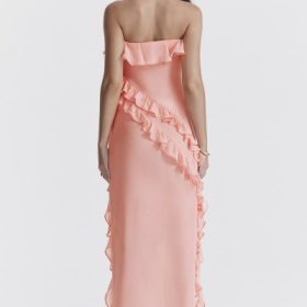 Sarina Apricot Ruffle Maxi Dress - Image 13