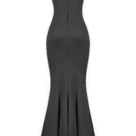 Violette Shadow Satin Fishtail Gown - Image 4