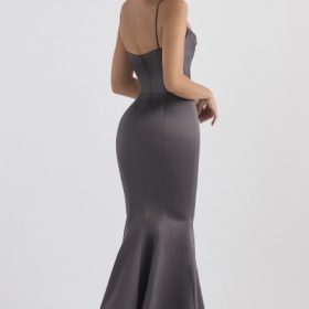 Violette Shadow Satin Fishtail Gown - Image 12