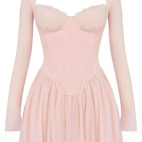 Vivi Soft Peach Corset Mini Dress - Image 2