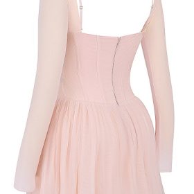 Vivi Soft Peach Corset Mini Dress - Image 3