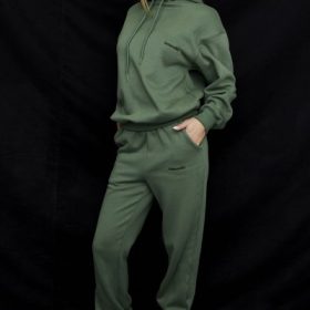 Sky Moss Fleece Back Jogging Trousers - Image 7