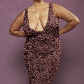 Carena Merlot Plunge Floral Appliqu?? Maxi Dress