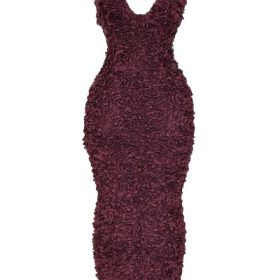 Carena Merlot Plunge Floral Appliqu?? Maxi Dress - Image 2