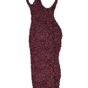 Carena Merlot Plunge Floral Appliqu?? Maxi Dress - Image 3