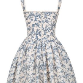 Brigitte English Porcelain Print Corset Mini Dress - Image 4