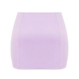 Elodie Orchid Satin Mini Skirt - Image 4