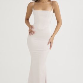 Olivette Crystal Satin Corset Maxi Dress - Image 5
