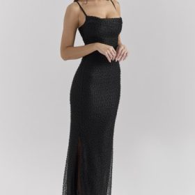 Calla Black Pearl Embellished Maxi Dress - Image 8