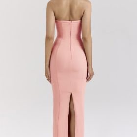 Gianina Sorbet Crepe Halter Maxi Dress