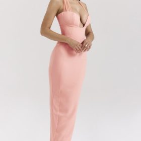 Gianina Sorbet Crepe Halter Maxi Dress - Image 9