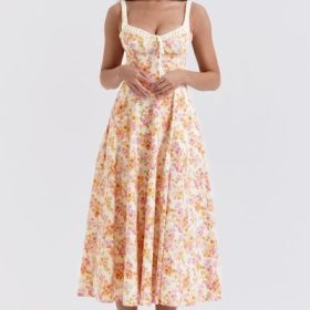 Sabrina Ivory Print Bustier Sundress - Image 6