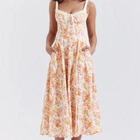 Sabrina Ivory Print Bustier Sundress - Image 8