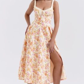 Sabrina Ivory Print Bustier Sundress - Image 10