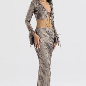 Clara Pewter Bias Cut Midi Skirt - Image 9