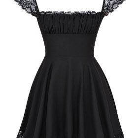 Kaia Black A-Line Mini Dress - Image 2
