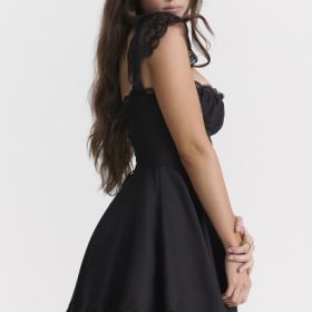 Kaia Black A-Line Mini Dress - Image 15