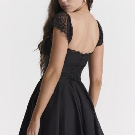 Kaia Black A-Line Mini Dress - Image 16