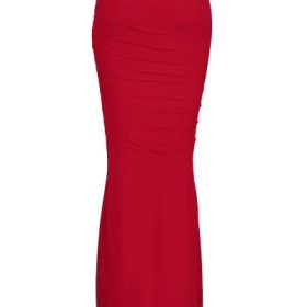 Cassidy Holly Red Mesh Maxi Skirt with Fluted Hem - Image 4