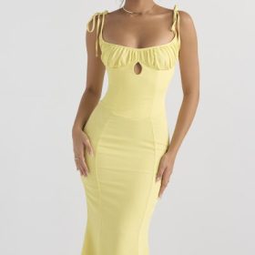 Soren Buttercup Cutout Midi Dress - Image 5