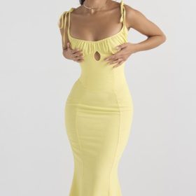 Soren Buttercup Cutout Midi Dress - Image 10