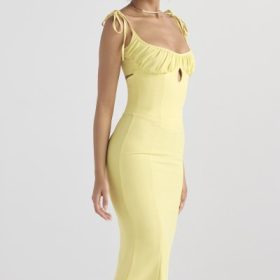 Soren Buttercup Cutout Midi Dress - Image 11