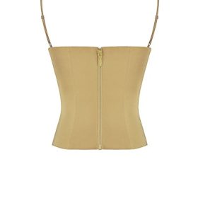 Letitia Olive Satin Lace Up Corset - Image 4