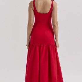 Amore Scarlet Dropped Waist Midi Dress