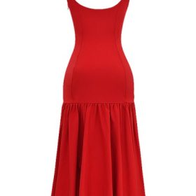 Amore Scarlet Dropped Waist Midi Dress - Image 4