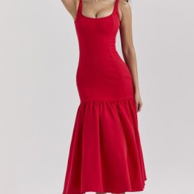 Amore Scarlet Dropped Waist Midi Dress - Image 8