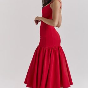 Amore Scarlet Dropped Waist Midi Dress - Image 12