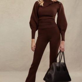 Nereida Chocolate Cashmere Blend Trousers - Image 5