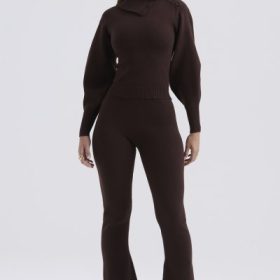 Nereida Chocolate Cashmere Blend Trousers - Image 6