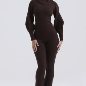 Nereida Chocolate Cashmere Blend Trousers - Image 7