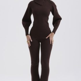 Nereida Chocolate Cashmere Blend Trousers - Image 8