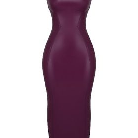 Sahara Merlot Vegan Leather Maxi Dress - Image 2