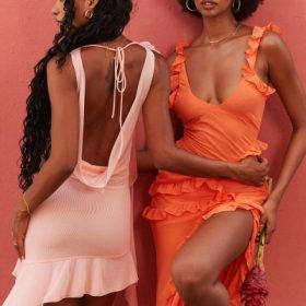 Pixie Flame Orange Ruffle Maxi Dress - Image 17