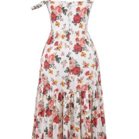 Elia Italian Rose Print Cotton Midi Sundress - Image 4