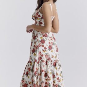 Elia Italian Rose Print Cotton Midi Sundress - Image 12