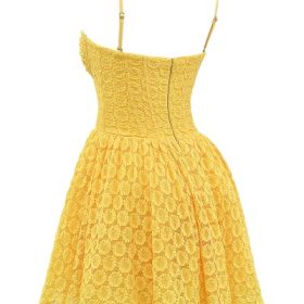Carolina Apricot Lace Corset Mini Dress - Image 3