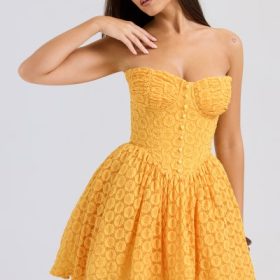 Carolina Apricot Lace Corset Mini Dress - Image 10