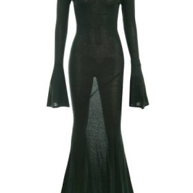 Sancha Forest Green Knit Maxi Dress - Image 2