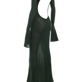 Sancha Forest Green Knit Maxi Dress - Image 3