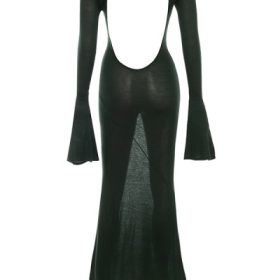 Sancha Forest Green Knit Maxi Dress - Image 4