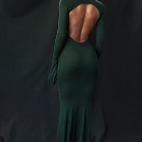Sancha Forest Green Knit Maxi Dress - Image 6