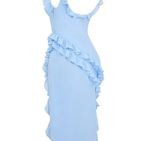 Ariela Soft Blue Ruffle Maxi Dress - Image 3