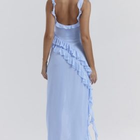 Ariela Soft Blue Ruffle Maxi Dress - Image 11